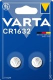 VARTA CR 1632, 6632101402, Batteria Litio a Bottone, Piatta, Specialistica, 3 Volts, Diametro 16mm, Altezza 3,2mm, confezione 2 pile