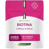 Biotina Capelli | Senza eccipienti | Accelera la crescita dei capelli e delle unghie | Integratore capelli con vitamina B8, semi di zucca, zinco e selenio | 60 capsule vegane | Nutrimea
