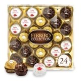 Ferrero Collection, Premium Assorted, Hazelnut, Dark Chocolate and Coconut, 24 Count Holiday Gift Box, 9.1 oz