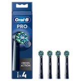 Oral-B Testine Di Ricambio Pro Cross Action Black, 4 Testine