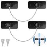 AiQInu 2 Pezzi Lucchetto per Frigorifero con Chiavi, Blocca Finestra Bambini con Adesivo o Vite, Bambini Lucchetto Armadio per Frigorifero, Lavatrice, Mobile, Finestra