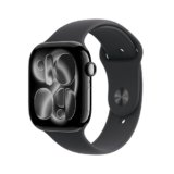 Apple Watch Series 11 GPS, Cassa 46 mm in alluminio Jet Black con Cinturino Sport nero – M/L