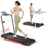Tapis Roulant Elettrico Pieghevole Salvaspazio con Inclinazione Regolabile, Velocità 12 km/h, Schermo LED Extra Large a Colori, Motore 2.5HP Silenzioso per Casa e Ufficio, Ideale come Regalo