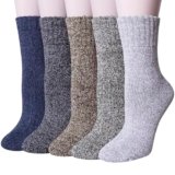Loritta Wool Socks for Women Warm Winter Socks Knit Crew Calf Hiking Boot Sock Stocking Stuffers Gifts,Bright Assorted