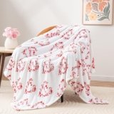 Berkshire Velvetloft Plush Throw Blanket –Ultra Soft & Cozy Gift for Mom, Women & Loved Ones, Perfect for Mother’s Day, Valentine’s, Birthday, and Everyday Use, Petals and Love White, 50” × 60”