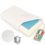 DREAM Cuscino Memory Foam Cervicale a Saponetta con inserto in GelFoam alto 12 cm – Cuscino per Dormire Certificato Dispositivo Medico – Guanciale letto Made in Italy Federa Argento Antibatterico