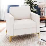 Avenco Sofa, Modern Sofa – Armchair, Accent Chairs with Extra Deep Seats, Couch for Living Room, Apartment, Room Office, Ivory