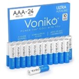 Voniko Ultra AAA Batteries 24 Pack – Alkaline Triple A Battery, Ultra Long-Lasting for All Your Devices, 10-Year Shelf Life, Leak-Proof & Mercury-Free