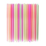 YAOSHENG Colored disposable milkshake straw, (100-500 pack) straight tube pointed fluorescent multi-color straw, suitable for parties, gatherings, home restaurants (300, 0.43 * 9.05)