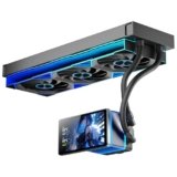 TZMRIT PF360 Aio Water Cooling 360 mm with 5.5 Inch LCD Magnetic Screen Display, All-in-One ARGB Infinity Mirror 2000 RPM PWM Fan, for AM4/AM5 & Intel LGA1851/1700 (Black)