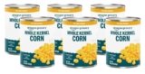 Amazon Fresh, Canned Whole Kernel Corn No Salt Added, 15.25 Oz (Pack of 6)