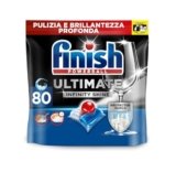 Finish Ultimate Infinity Shine Pastiglie Lavastoviglie, 80 Capsule Lavastoviglie, Detergenti per Lavastoviglie contro lo Sporco e i Residui Incrostati (Confezione da 1)