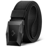 BULLIANT Cintura Uomo, Cintura Tattica Militare Cintura Lavoro Uomo 3,8cm,Fibbia a Sgancio Rapido(Nero,100cm/28-32vita regolabile)