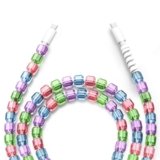 ATESSON USB C to USB C Cable 3.3FT 60W Fast Charging Cord Cute Beaded Phone Charger Cord for iPhone 15 16 17 Pro Max for iPad for Galaxy S25 S24 and More, Type C Cable for Women Girls Color