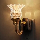 L LOHAS LED Night Lights Plug into Wall, 3000K Soft White LED Floral Night Light with Auto Sensor, 0-100lm Adjustable Brightness Plug in Nightlight, for Hallway Bedroom Stairway Gift