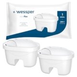 Wessper Filtro Acqua per Caraffa, Cartuccia Filtro acqua a Carboni Attivi Impregnato d’argento, Ricambio per Filtri Laica Bi-Flux, Dafi Untimax, PearlCo -2 Unità