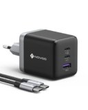 NOVOO Caricatore USB C, 100W Caricabatterie Con Cavo USB-C PD, GaN Ⅲ 3 Porte Veloce Caricatore per MacBook Pro, Dell XPS 13, iPad Pro, iPhone 16/15/14/13/12, Galaxy S24 Ultra