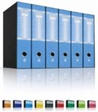 LogicaShop UBOX 6 Raccoglitori ad anelli a4 Dorso 8 con Meccanismo a Leva Formato Commerciale (Azzurro)