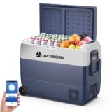 AAOBOSI Frigo Portatile 60 L, Frigo Per Auto, Frigorifero da Viaggio con APP, -20 ℃ a 20 ℃, 12/24 V DC e 100/240 V AC,Per Auto, Camion, Camper, Barca e Presa Di Corrente, Zona Singola