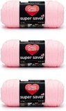 Red Heart Super Saver Baby Pink Yarn – 3 Pack of 198g/7oz – Acrylic – 4 Medium (Worsted) – 364 Yards – Knitting/Crochet
