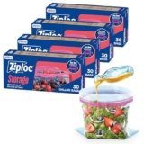 Ziploc Gallon Food Storage Bags, 120ct Total, Stand-Up Bottom, Easy to Fill, 30 Count (Pack of 4) (Packaging May Vary)