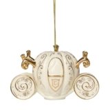 Lenox Ornaments, Porcelain Cinderellas Coach Ornament, Made from Porcelain with Gold Accents, Gold Cord for Christmas Tree Decoration, Christmas Decorations, Holiday Ornaments, Winter Decor (1 Piece)