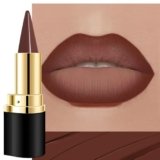 Kaely Dark Brown Gradient Matte Lipstick Lip Liner Pencil for Women, 2-in-1 Flawless Contour Gradual Ombre Effect Lipliners Pencil Lip Gloss Makeup Waterproof, labiales mate 24 horas originales, 15