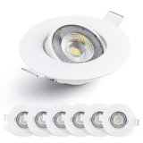 EMOS Faretti LED da Incasso per Cartongesso 5W / 450 Lumen | Faretti LED soffitto da incasso 3000K Luce Bianco caldo | Set di 6 pezzi Spot LED Orientabili a 50°, Rotondi e Ultra Piatti in bianco