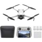 DJI Mini 3 Fly More Combo (DJI RC)–Mini drone con fotocamera leggero, stabilizzatore a 3 assi, video 4K HDR, 3 batterie per 114 minuti di autonomia, riprese verticali, trasmissione video fino a 10 km