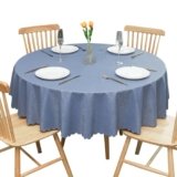 GOEXCPL Tovaglia rotonda in PVC, Addensata Impermeabile e antimacchia, Resistente ai graffi, Azzurro Diametro 180 cm