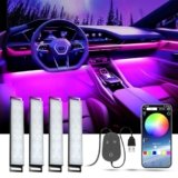 YiLaie LED Auto Interni, luci Ambiente Auto con App E Controller,porta USB,16 Milioni di Colori, Modalità Musica, Accessori Interno, LED Macchina Interni