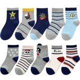 ZYUPHY 10 Paia Calzini Bambino Cotone Unisex Multipack Calzini Neonato Simpatico Cartone Colorati Animato Morbido Confortevole Calze 1-7 Anni per la Primavera Autunno Inverno
