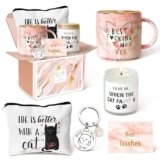 UAREHIBY Cat Lovers Gifts for Women, Cat Lady Coffee Mug Gift for Cats Mom, Daughter, Sister, Friends, Aunt, Wife, Coworkers, BOSS, Valentine’s Day Gift for Her, Teacher Appreciation Christmas Gifts