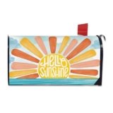 FBCOO Hello Sunshine Sun Boho Mailbox Cover Magnetic Standard Size 20.5″ x 18″, Spring Summer Sea Ocean Decorative Post Letter Box Wrap Decor, Bohemian Seasonal Garden Yard Outdoor Decoration