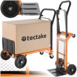 tectake® Carrello Manuale Pieghevole, Carrello Trasporto con Ruote, Portacasse, in Acciaio, Carico 80 Kg, Maniglia Regolabile, Uso Universale, Giardino, Accessori Giardinaggio