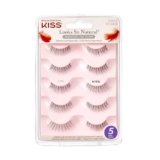 KISS Looks So Natural, False Eyelashes, ‘Sultry’, 12 mm, Includes 5 Pairs Of Lashes, Contact Lens Friendly, Easy to Apply, Reusable Strip Lashes, Glue-On