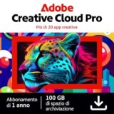 Adobe Creative Cloud Pro | Software Creativo con IA | 1 Anno | PC/Mac | Download Digitale