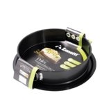 Zanetti, Tortiera Apribile Diametro 26 cm Altezza 7 cm, Teglia Antiaderente in Carbon Steel, Fondo Estraibile, Cerniera Apribile, Colore Nero