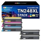GPC Imgae TN248XL TN248 Toner Compatibili per Brother TN-248 XL TN248CMYK per MFC-L3740CDW L3740CDWE MFC-L3760CDW DCP-L3560CDW DCP-L3520CDW HL-L3240CW HL-L3220CW (Nero Ciano Magenta Giallo, 5-Pack)
