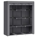 SONGMICS Armadio di Tessuto, Guardaroba Portatile, Organizzatore Porta Abiti con Copertura in Tessuto Non Tessuto, Appendiabiti, Ripiani, 45 x 130 x 168 cm, Alto Portante, Grigio Tortora RYG096G01