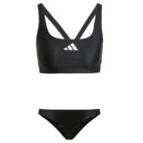 Adidas Donna 3 Stripes V-Back Bikini, Black/White, 46