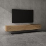 doporro Mobile Porta TV Sospeso 240 cm con 2 Ante Marrone Chiaro, Credenza Bassa da Soggiorno Salotto, Madia Consolle per TV Fernsehschrank02
