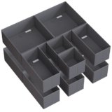 SONGMICS Divisore per Cassetti, Organizzatore per Armadio, Set di 12, Scatole di Stoccaggio Pieghevoli in TNT, per Calze, Biancherie, Reggiseni, Cravatte, Sciarpe, Grigio Ardesia RDZ006G03