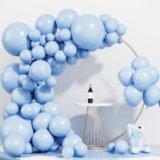 Labeol 151PCS Light Blue Balloons 18/12/10/5 Inch Blue Balloons Party Latex Balloons Garland Balloon Arch for Birthday Baby Shower Wedding Bachelorette Anniversary Halloween Decorations