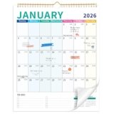 Wall Calendar 2026-2027, 18 Month Calendar from January 2026 to June 2027 14.5″ x 11.8″ Large Desk Calendar with Twin-Wire Binding for Home Office Planning Personal Organisers, Colorful Block