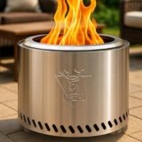 YEFU Fire Pit with Removable Ash-Pan: Smokeless Firepit 304 Stainless Steel Material – Outdoor Fire Pit Silver 19 inch – Smokeless Firepit for Outside Outdoor Patio Camping Backyard