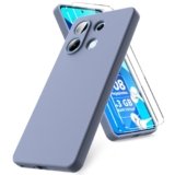 Vansdon Cover Compatibile con Xiaomi Redmi Note 13 4G, 2 Pellicola Protettiva in Vetro Temperato, Gomma Gel di Silicone Liquida Antiurto Custodia – Grigio Lavanda