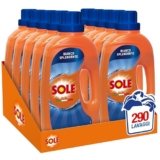 Sole Detersivo Lavatrice Liquido Bianco Splendente 290 Lavaggi, Formula Igienizzante, 10 Confezioni da 29 Lavaggi