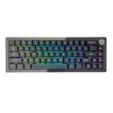 KiiBoom Loop 65 65% Full Aluminium Block Structure Mechanical Keyboard, tastiera da gioco QMK/VIA, tastiera wireless BT5.0/2.4GHz/USB-C, layout multiplo, guarnizione, piastra FR4, RGB (grigio nero)