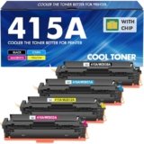 415A MFP M479fdw Toner: (Mit Chip) Kompatible Ersatz für HP 415A 415X Color LaserJet Pro MFP M479dw M479fdw M479fnw M479fdn M454dn M454dw W2030A (4er-Pack, Schwarz Cyan Gelb Magenta)